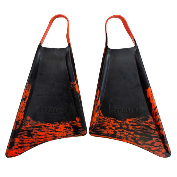 Stealth S1 Supreme Fins - Black/ Fluro Red