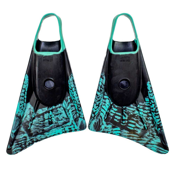 Stealth S1 Supreme Fins - Black/ Teal - Inverted Bodyboarding